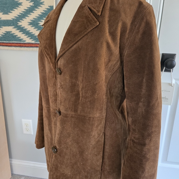 Wilsons Leather Tan Suede Leather Jacket Coat Size Large - Picture 3 of 9